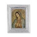  O.L. OF GUADALUPE GOLD STAMPED PRINT IN SILVER FRAME 